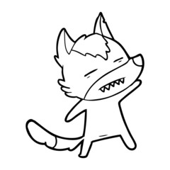 cartoon wolf showing teeth