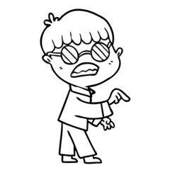 Fototapeta premium cartoon boy wearing spectacles