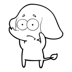 cartoon unsure elephant