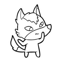 Fototapeta premium friendly cartoon wolf