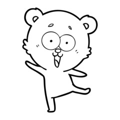 laughing teddy  bear cartoon