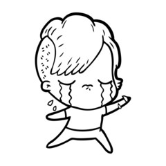 cartoon crying girl
