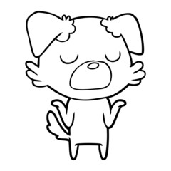 Obraz premium cartoon dog shrugging shoulders