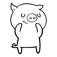 happy cartoon pig