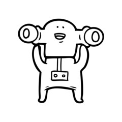 friendly cartoon alien waving