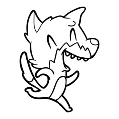 laughing fox running away