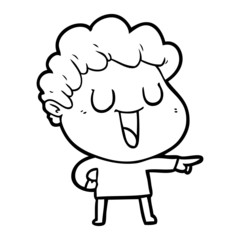 laughing cartoon man pointing