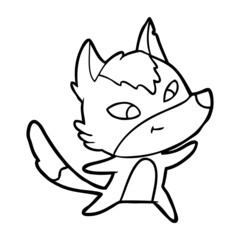 friendly cartoon wolf