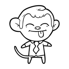 funny cartoon monkey wearing shirt and tie