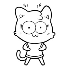 cartoon surprised cat