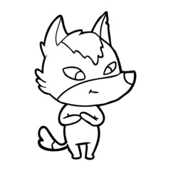 Obraz premium friendly cartoon wolf