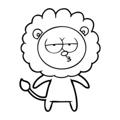 cartoon bored lion