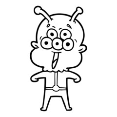happy cartoon alien