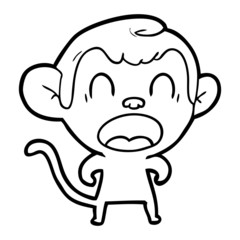 Fototapeta premium shouting cartoon monkey