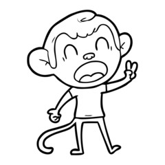 Obraz premium shouting cartoon monkey