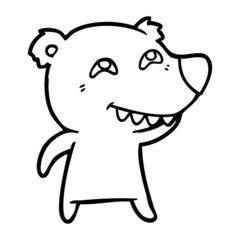 cartoon polar bear showing teeth