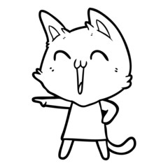 happy cartoon cat