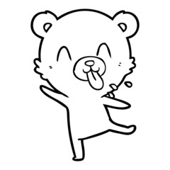 rude cartoon polar bear sticking out tongue
