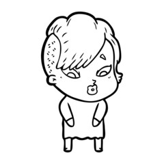 cartoon surprised girl