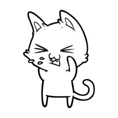 cartoon cat hissing