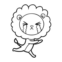 cartoon crying lion