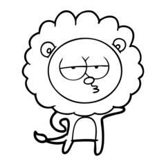 cartoon bored lion