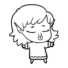 pretty cartoon elf girl