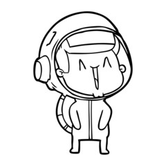Obraz premium happy cartoon astronaut