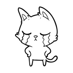 crying cartoon cat