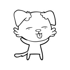 cartoon dog sticking out tongue