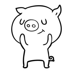 happy cartoon pig