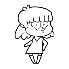 cartoon whistling girl