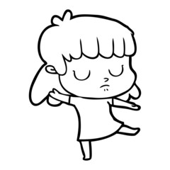 Obraz premium cartoon indifferent woman dancing