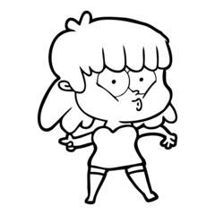 cartoon whistling girl