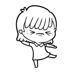 annoyed cartoon girl