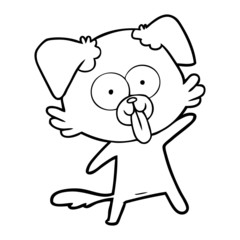 cartoon dog with tongue sticking out