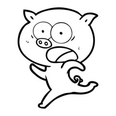 cartoon pig running