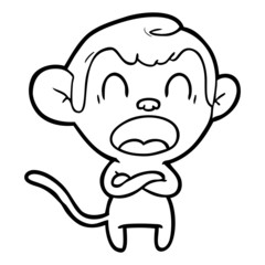 shouting cartoon monkey