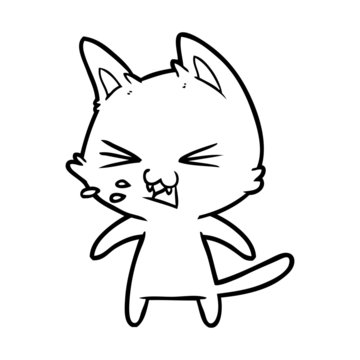 Angry cat drawing - Stock Illustration [61305872] - PIXTA