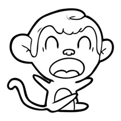 shouting cartoon monkey