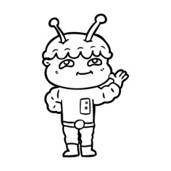 friendly cartoon spaceman