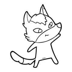 friendly cartoon wolf