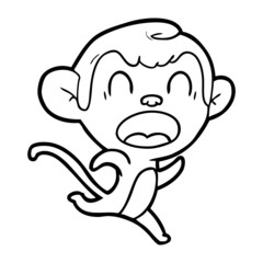 shouting cartoon monkey running