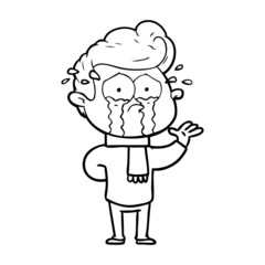 cartoon crying man