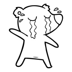 cartoon crying bear
