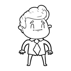 happy cartoon man in office clothes