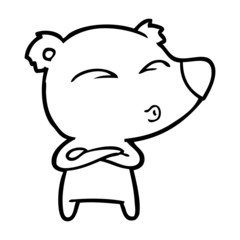 cartoon whistling bear