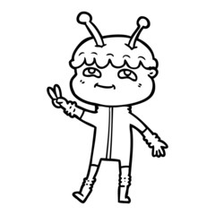 friendly cartoon spaceman