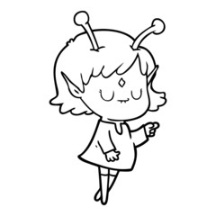 cartoon alien girl