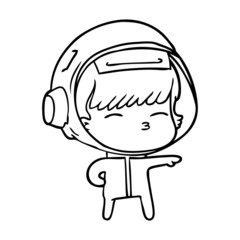 cartoon curious astronaut